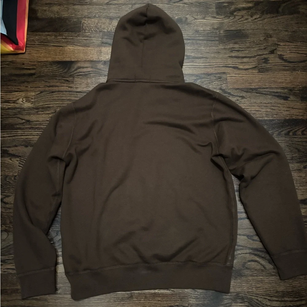 Ralph Lauren Chocolate Hoodie with Cream Logo - Picture 3 of 4